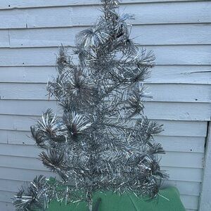 4 Ft. Silver Pom Pom Christmas Tree